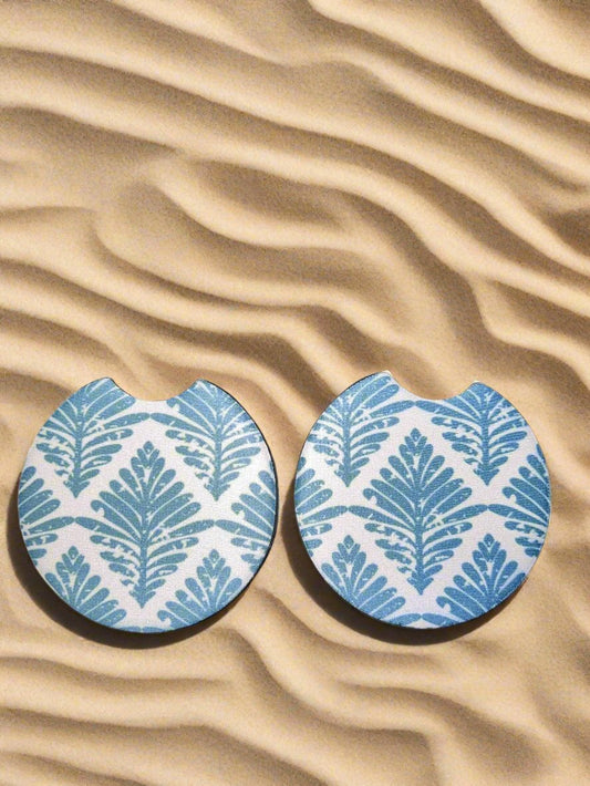 Blue Baroque Car Coasters