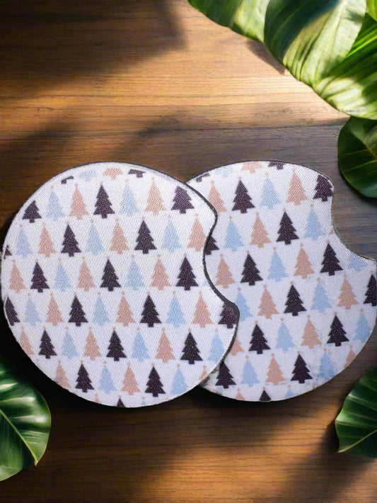 Christmas Trees Car Coasters