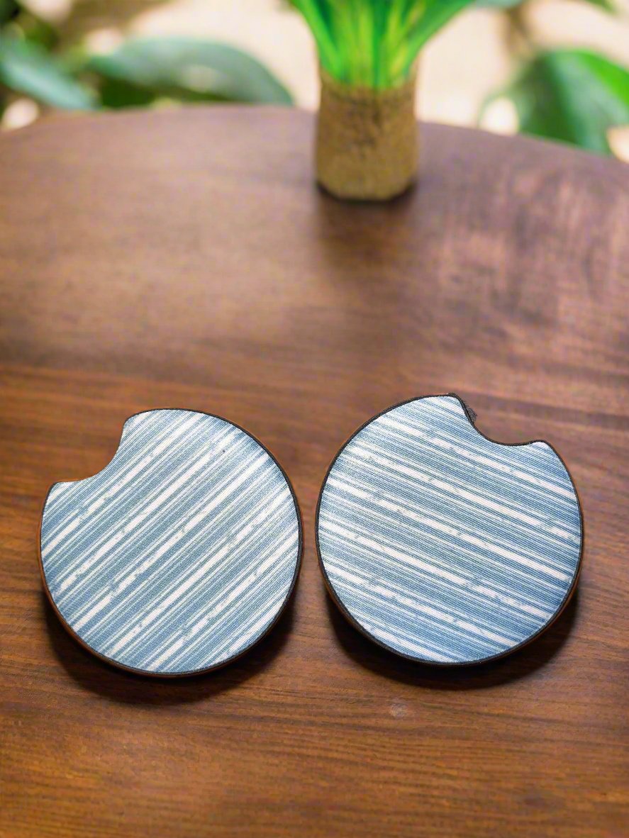 Blue Stripe Car Coasters